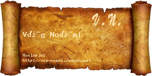 Vég Noémi névjegykártya